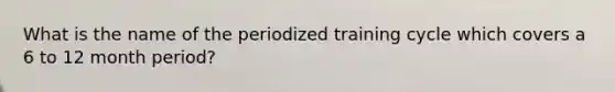 What is the name of the periodized training cycle which covers a 6 to 12 month period?