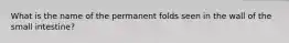 What is the name of the permanent folds seen in the wall of the small intestine?