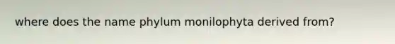 where does the name phylum monilophyta derived from?