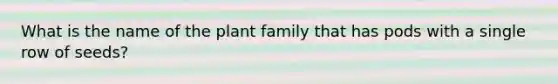 What is the name of the plant family that has pods with a single row of seeds?