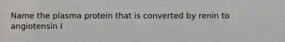 Name the plasma protein that is converted by renin to angiotensin I