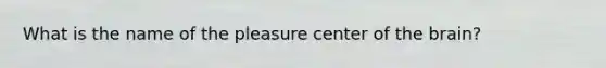 What is the name of the pleasure center of the brain?