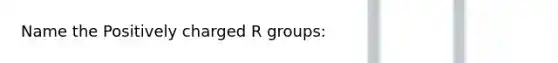 Name the Positively charged R groups: