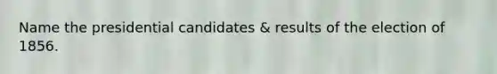 Name the presidential candidates & results of the election of 1856.