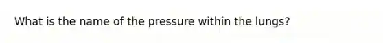 What is the name of the pressure within the lungs?