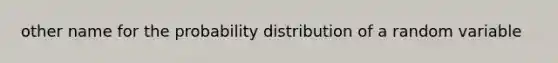 other name for the probability distribution of a random variable