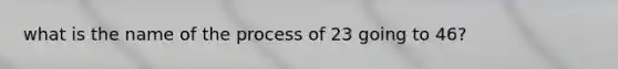 what is the name of the process of 23 going to 46?