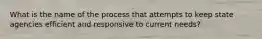 What is the name of the process that attempts to keep state agencies efficient and responsive to current needs?