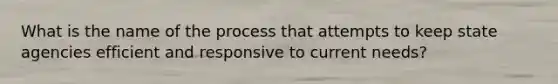 What is the name of the process that attempts to keep state agencies efficient and responsive to current needs?