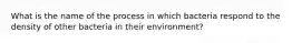 What is the name of the process in which bacteria respond to the density of other bacteria in their environment?