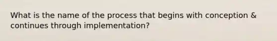 What is the name of the process that begins with conception & continues through implementation?