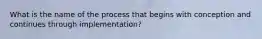 What is the name of the process that begins with conception and continues through implementation?