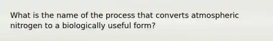 What is the name of the process that converts atmospheric nitrogen to a biologically useful form?