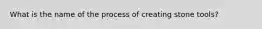 What is the name of the process of creating stone tools?