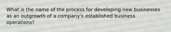 What is the name of the process for developing new businesses as an outgrowth of a company's established business operations?