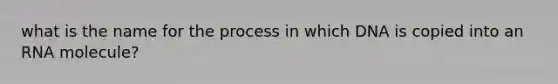 what is the name for the process in which DNA is copied into an RNA molecule?