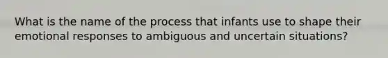 What is the name of the process that infants use to shape their emotional responses to ambiguous and uncertain situations?