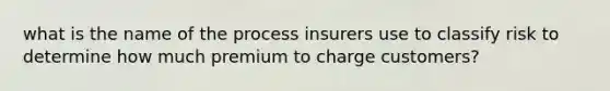 what is the name of the process insurers use to classify risk to determine how much premium to charge customers?