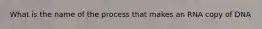 What is the name of the process that makes an RNA copy of DNA