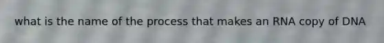 what is the name of the process that makes an RNA copy of DNA