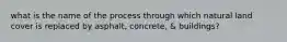 what is the name of the process through which natural land cover is replaced by asphalt, concrete, & buildings?
