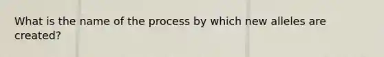 What is the name of the process by which new alleles are created?