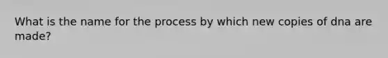 What is the name for the process by which new copies of dna are made?