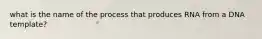 what is the name of the process that produces RNA from a DNA template?