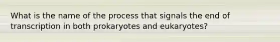 What is the name of the process that signals the end of transcription in both prokaryotes and eukaryotes?