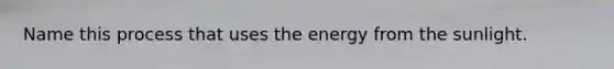 Name this process that uses the energy from the sunlight.