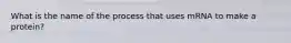 What is the name of the process that uses mRNA to make a protein?