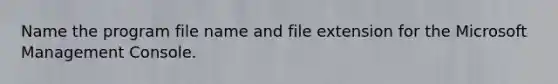 Name the program file name and file extension for the Microsoft Management Console.