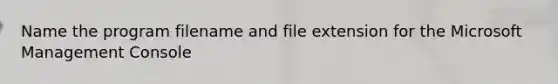 Name the program filename and file extension for the Microsoft Management Console