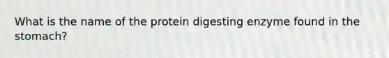 What is the name of the protein digesting enzyme found in the stomach?