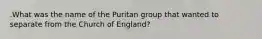 .What was the name of the Puritan group that wanted to separate from the Church of England?