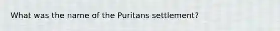 What was the name of the Puritans settlement?