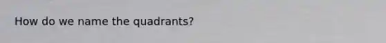 How do we name the quadrants?