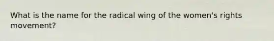 What is the name for the radical wing of the women's rights movement?