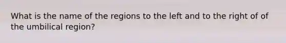 What is the name of the regions to the left and to the right of of the umbilical region?