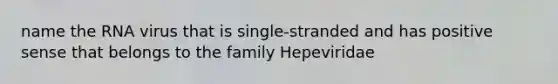 name the RNA virus that is single-stranded and has positive sense that belongs to the family Hepeviridae