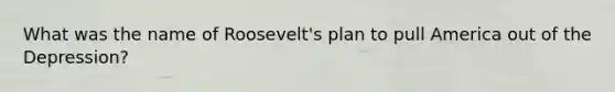 What was the name of Roosevelt's plan to pull America out of the Depression?