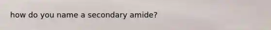 how do you name a secondary amide?