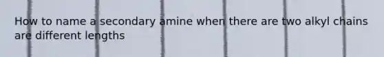 How to name a secondary amine when there are two alkyl chains are different lengths