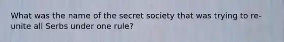 What was the name of the secret society that was trying to re-unite all Serbs under one rule?