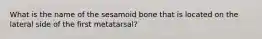 What is the name of the sesamoid bone that is located on the lateral side of the first metatarsal?