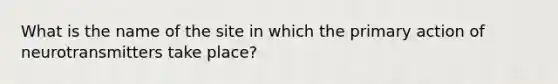 What is the name of the site in which the primary action of neurotransmitters take place?