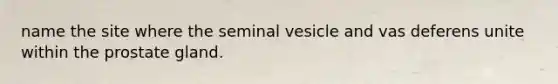 name the site where the seminal vesicle and vas deferens unite within the prostate gland.