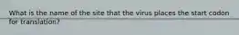 What is the name of the site that the virus places the start codon for translation?