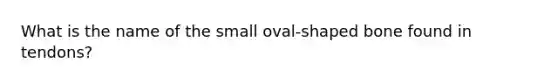 What is the name of the small oval-shaped bone found in tendons?