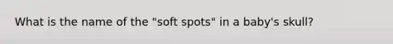 What is the name of the "soft spots" in a baby's skull?